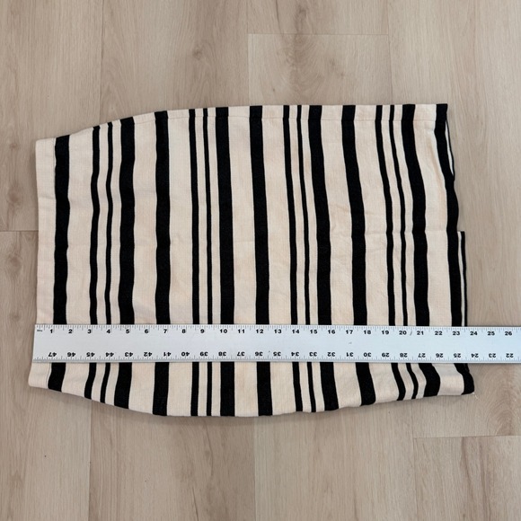 J. Crew Double Stripe Pencil‎ Skirt Career Business Casual Black Cream 2 Preppy - Picture 10 of 14